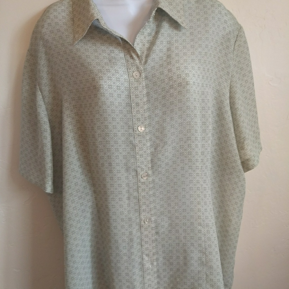 Maggie McNaughton Sheer Pattern Blouse Button 20W